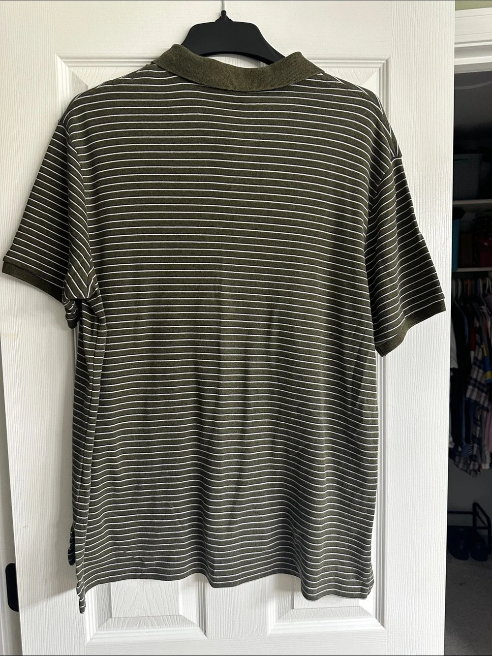 Polo by Ralph Lauren Olive Green and White Striped Polo